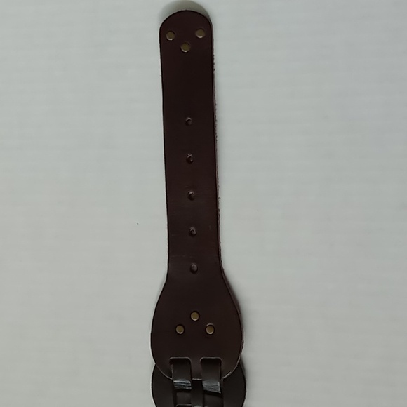 Gap Women's Braided Leather Belt Brown Size Medium Brass Buckle - Picture 5 of 16